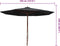 vidaXL - Parasol - met - houten - paal - 350 - cm - zwart