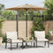 vidaXL - Parasol - met - LED's - en - stalen - paal - 223x223x213 - cm - bruin