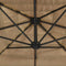 vidaXL - Parasol - met - LED's - en - stalen - paal - 223x223x213 - cm - bruin