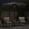 vidaXL - Parasol - met - LED's - en - stalen - paal - 223x223x213 - cm - bruin
