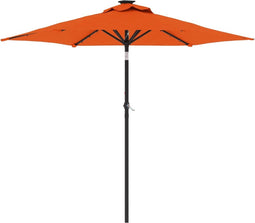 vidaXL - Parasol - met - LED's - en - stalen - paal - 225x225x212 - cm - terracotta