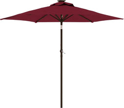 vidaXL - Parasol - met - LED's - en - stalen - paal - 225x225x212 - cm - bordeauxrood