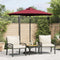 vidaXL - Parasol - met - LED's - en - stalen - paal - 225x225x212 - cm - bordeauxrood