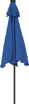 vidaXL - Parasol - met - LED's - en - stalen - paal - 225x225x212 - cm - azuurblauw