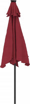 vidaXL - Parasol - met - LED's - en - stalen - paal - 225x225x212 - cm - bordeauxrood