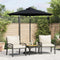 vidaXL - Parasol - met - LED's - en - stalen - paal - 225x225x212 - cm - zwart