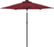 vidaXL - Parasol - met - LED's - en - stalen - paal - 225x225x212 - cm - bordeauxrood