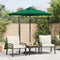 vidaXL - Parasol - met - LED's - en - stalen - paal - 225x225x212 - cm - groen