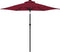 vidaXL - Parasol - met - LED's - en - stalen - paal - 225x225x212 - cm - bordeauxrood
