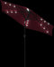 vidaXL - Parasol - met - LED's - en - stalen - paal - 225x225x212 - cm - bordeauxrood