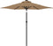 vidaXL - Parasol - met - LED's - en - stalen - paal - 225x225x212 - cm - taupe