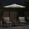 vidaXL - Parasol - met - LED's - en - stalen - paal - 225x225x212 - cm - wit