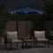 vidaXL - Parasol - met - LED's - en - stalen - paal - 225x225x212 - cm - azuurblauw