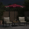 vidaXL - Parasol - met - LED's - en - stalen - paal - 225x225x212 - cm - bordeauxrood