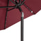 vidaXL - Parasol - met - LED's - en - stalen - paal - 225x225x212 - cm - bordeauxrood