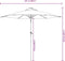 vidaXL - Parasol - met - LED's - en - stalen - paal - 225x225x212 - cm - taupe
