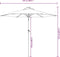 vidaXL - Parasol - met - LED's - en - stalen - paal - 225x225x212 - cm - bordeauxrood
