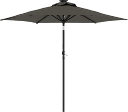 vidaXL - Parasol - met - LED's - en - stalen - paal - 225x225x212cm - antracietkleurig