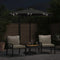 vidaXL - Parasol - met - LED's - en - stalen - paal - 225x225x212cm - antracietkleurig