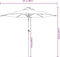 vidaXL - Parasol - met - LED's - en - stalen - paal - 225x225x212cm - antracietkleurig