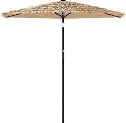 vidaXL - Parasol - met - LED's - en - stalen - paal - 268x268x226 - cm - bruin
