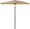 vidaXL - Parasol - met - LED's - en - stalen - paal - 268x268x226 - cm - bruin