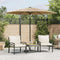 vidaXL - Parasol - met - LED's - en - stalen - paal - 268x268x226 - cm - bruin