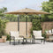 vidaXL - Parasol - met - LED's - en - stalen - paal - 288x288x225 - cm - bruin