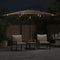 vidaXL - Parasol - met - LED's - en - stalen - paal - 288x288x225 - cm - bruin