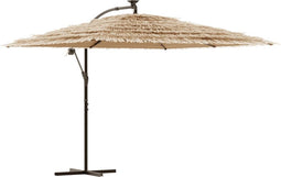 vidaXL - Parasol - met - LED's - en - stalen - paal - 290x290x238 - cm - bruin