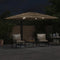 vidaXL - Parasol - met - LED's - en - stalen - paal - 290x290x238 - cm - bruin