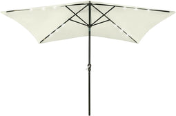 vidaXL - Parasol - met - LED's - en - stalen - paal - 2x3 - m - antracietkleurig
