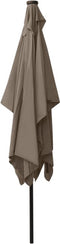 vidaXL - Parasol - met - LED's - en - stalen - paal - 2x3 - m - taupe