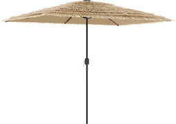 vidaXL - Parasol - met - LED's - en - stalen - paal - 300x200x250 - cm - bruin