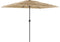 vidaXL - Parasol - met - LED's - en - stalen - paal - 300x200x250 - cm - bruin