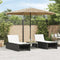 vidaXL - Parasol - met - LED's - en - stalen - paal - 324x324x247 - cm - bruin