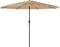vidaXL - Parasol - met - LED's - en - stalen - paal - 388x388x248 - cm - bruin