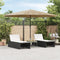 vidaXL - Parasol - met - LED's - en - stalen - paal - 388x388x248 - cm - bruin