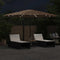 vidaXL - Parasol - met - LED's - en - stalen - paal - 388x388x248 - cm - bruin