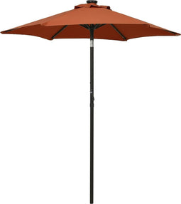 vidaXL - Parasol - met - LED-verlichting - 200x211 - cm - aluminium - terracotta