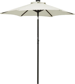 vidaXL - Parasol - met - LED-verlichting - 200x211 - cm - aluminium - zandkleurig