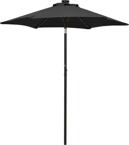 vidaXL - Parasol - met - LED-verlichting - 200x211 - cm - aluminium - zwart