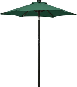 vidaXL - Parasol - met - LED-verlichting - 200x211 - cm - aluminium - groen