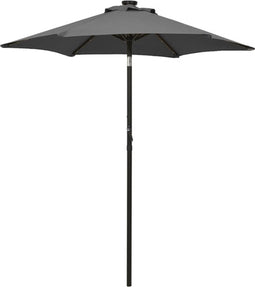 vidaXL - Parasol - met - LED-verlichting - 200x211 - cm - aluminium - antracietkleur
