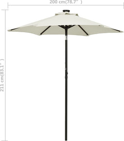 vidaXL - Parasol - met - LED-verlichting - 200x211 - cm - aluminium - taupe