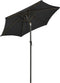 vidaXL - Parasol - met - LED-verlichting - 200x211 - cm - aluminium - zwart