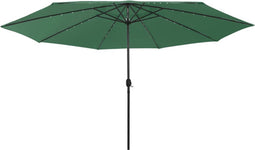 vidaXL - Parasol - met - LED-verlichting - 400 - cm - groen