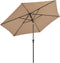 vidaXL - Parasol - met - LED-verlichting - en - stalen - paal - 300 - cm - taupe