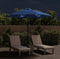 vidaXL - Parasol - met - LED-verlichting - en - stalen - paal - 300 - cm - azuurblauw