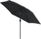 vidaXL - Parasol - met - LED-verlichting - en - stalen - paal - 300 - cm - zwart
